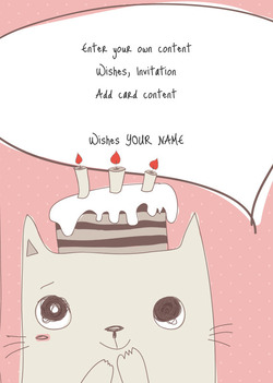 Karta Kotě s dortem