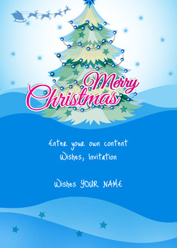 Modrá karta s vánoční stromeček