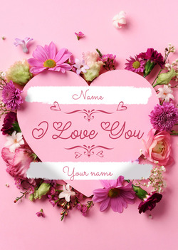 Růžová milostná karta