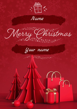 Vánoční přání v červené barvě